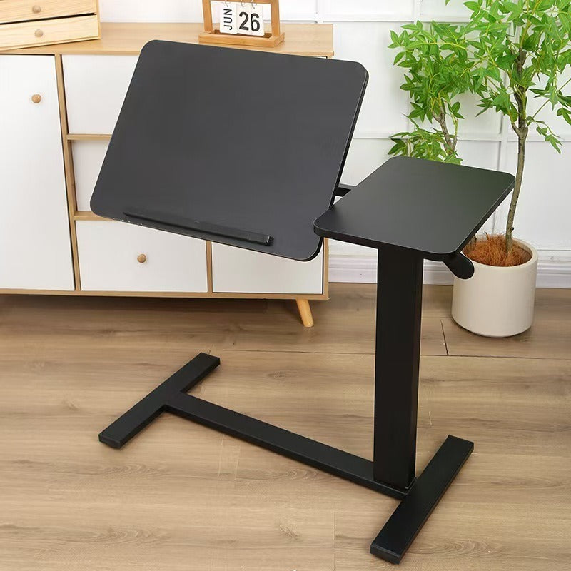 Adjustable Bedside Rolling Laptop Table with Flip Desktop – Height Adjustable Mobile Overbed Desk for Sofa, Bedroom, Study & Home Office Use